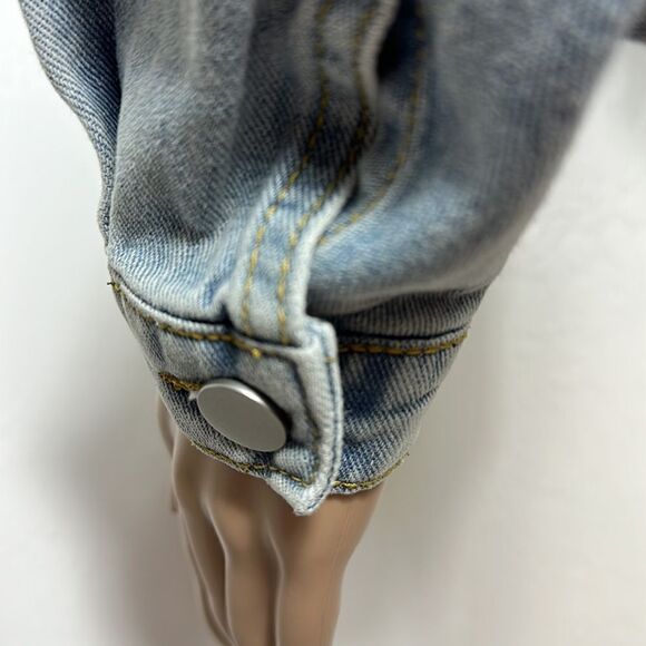 ❤️Last Chance Andree By Unit “Heat” Print Long Sleeve Jean Jacket Size S - Picture 5 of 10